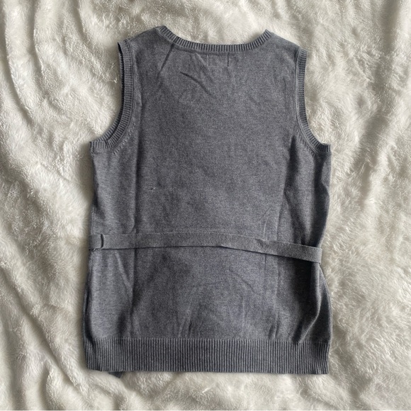 Cleo Petites Sweater Vest Waist Tie - Grey - Picture 2 of 10